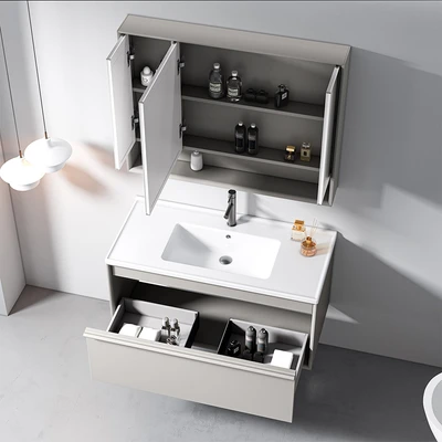 Gambar Informa Berlin Set Kabinet Kamar Mandi 100 cm - Abu-Abu