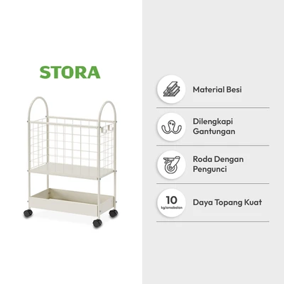 Gambar Stora Yuka Rak Troli 2 Tingkat - Putih