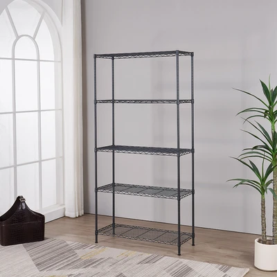 Gambar Stora Rak Kawat 5 Tingkat - Hitam Charcoal
