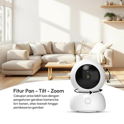 Gambar Krisbow Sync Smart Wifi Ip Camera Speed 15T Dengan Micro Sd 64 Gb - Putih