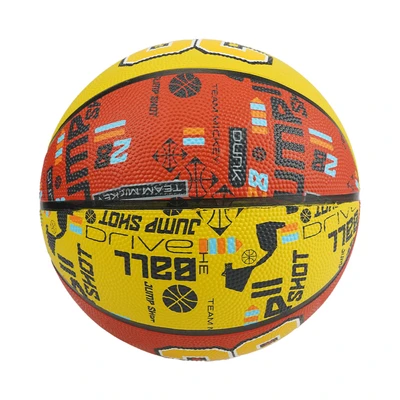 Gambar Disney Ukuran 5 Bola Basket Rubber Mickey - Kuning/Oranye