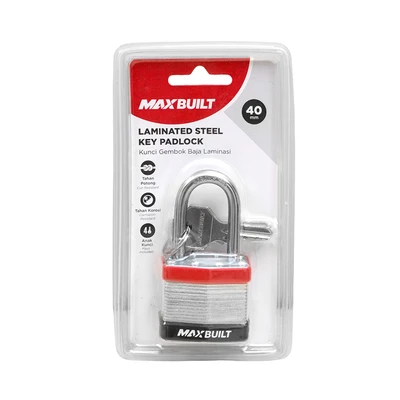 Gambar Maxbuilt Gembok Boron Long Shackle 4 cm - Silver