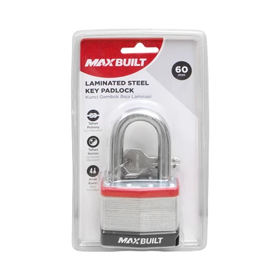 Gambar Maxbuilt Gembok Boron Long Shackle 6 cm - Silver