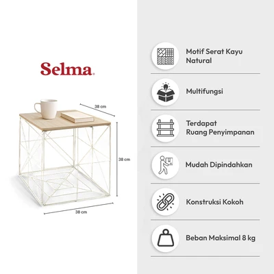 Gambar Selma Hito Meja Tamu Dengan Penyimpanan - Putih