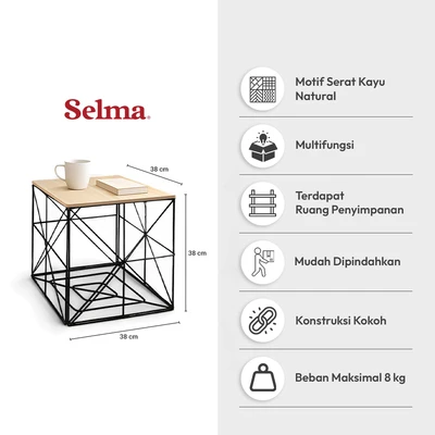 Gambar Selma Hito Meja Tamu Dengan Penyimpanan - Hitam