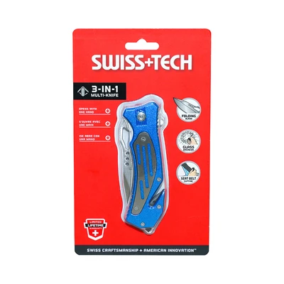 Gambar Swiss Tech Pisau Saku Lipat 3 in 1 ST41100 - Biru