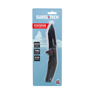 Gambar Swiss Tech 3.5 inch Pisau Saku Lipat - Hitam