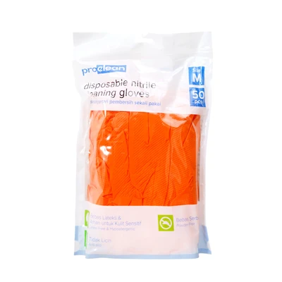 Gambar Proclean Sarung Tangan Nitrile Set 50 pcs - Oranye