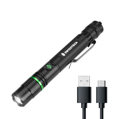 Gambar Swiss Tech Senter LED Rechargeable 200 Lumen ST031619 - Hitam