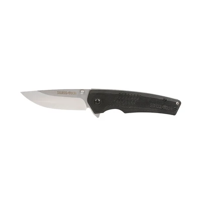 Gambar Swiss Tech 3 inch Pisau Lipat ST014090 - Silver/Hitam