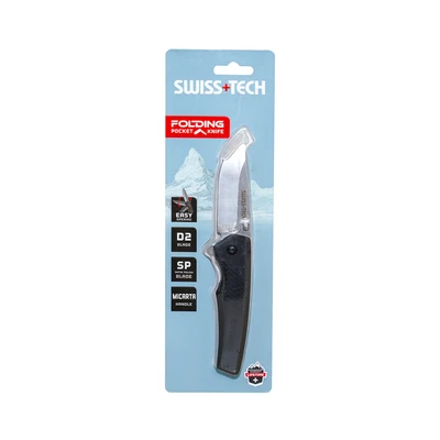 Gambar Swiss Tech 3 inch Pisau Lipat ST014090 - Silver/Hitam