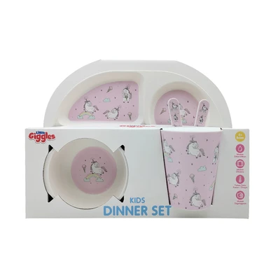 Gambar Little Giggles Set Ecohome Perlengkapan Makan Anak Unicorn - Pink