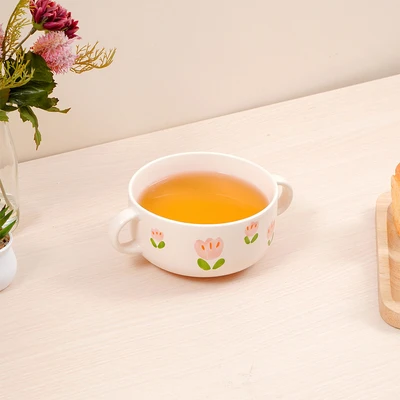 Gambar Appetite Florence Mangkuk Saji Porcelain 420 ml Set 4 pcs - Pink