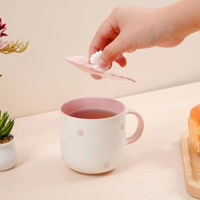 Gambar Appetite Florie Mug Porcelain Dengan Tutup 380 ml Set 3 pcs - Mix