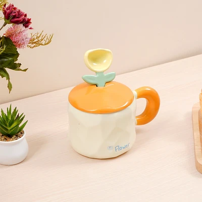 Gambar Appetite Mug Porcelain Dengan Tutup & Sendok 450 ml Set 2 pcs - Mix