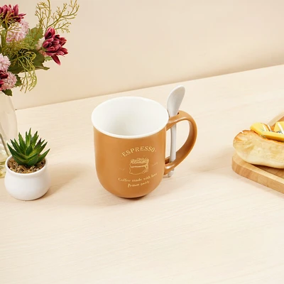 Gambar Appetite Hazel Mug Porcelain Dengan Sendok 380 ml Set 3 pcs - Mix