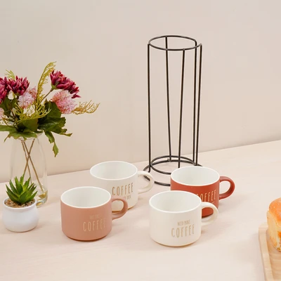 Gambar Appetite Hazel Mug Porcelain Dengan Rak 160 ml Set 5 pcs - Mix