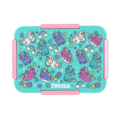 Gambar Tusslr Kotak Makan Plastik 4 Sekat Unicorn - Hijau