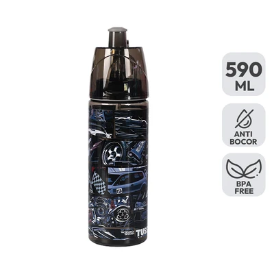 Gambar Tusslr Botol Minum Tumbler Plastik Anak Car 590 Ml - Hitam