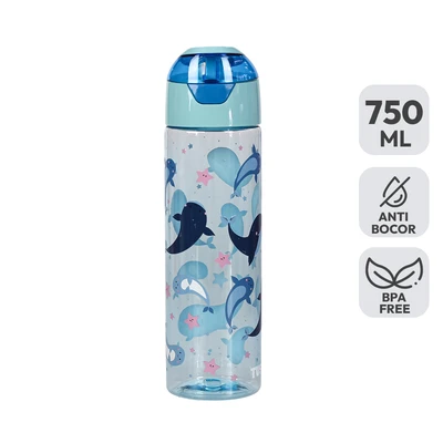 Gambar Tusslr Botol Minum Tumbler Plastik Whale 750 Ml - Biru