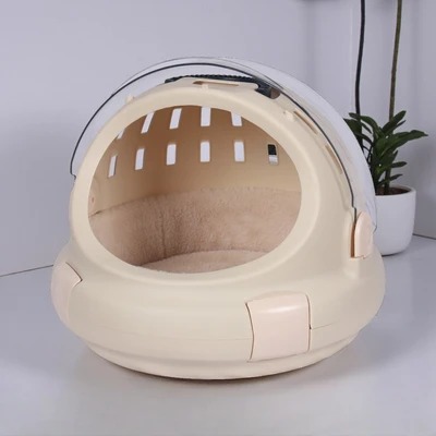 Gambar Pet Kingdom Kandang Kucing Portable Dengan Alas 42x42x36 cm - Krem Beige
