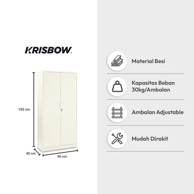 Gambar Krisbow Winnie Lemari Arsip Kantor Metal 2 Pintu - Krem Beige