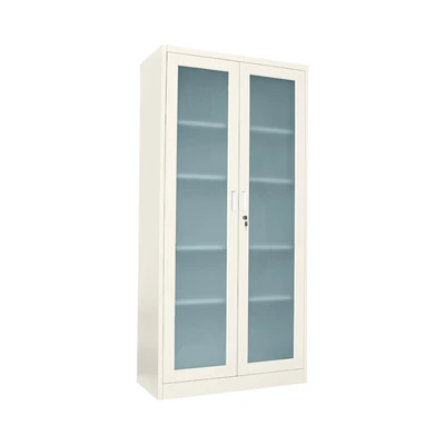 Gambar Krisbow Winnie Lemari Arsip Kantor Metal 2 Pintu Kaca - Krem Beige