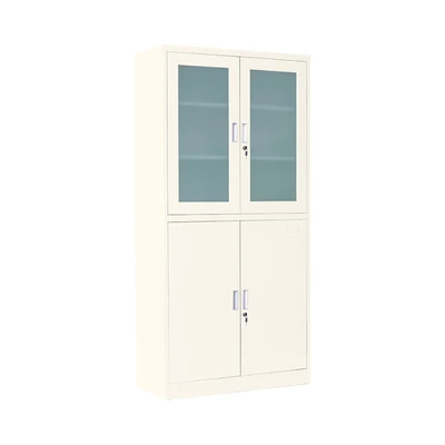 Gambar Krisbow Winnie Lemari Arsip Kantor Metal 4 Pintu Half Kaca - Krem Beige