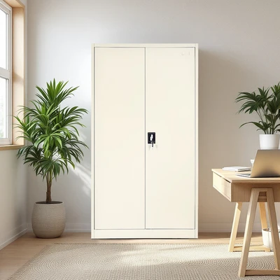 Gambar Krisbow Winnie Lemari Arsip Kantor Metal 2 Pintu W115 - Krem Beige