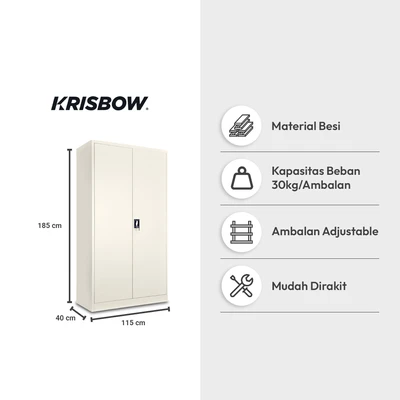 Gambar Krisbow Winnie Lemari Arsip Kantor Metal 2 Pintu W115 - Krem Beige