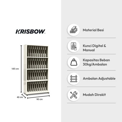 Gambar Krisbow Winnie Lemari Arsip Kantor Metal Open Dengan Divider - Putih