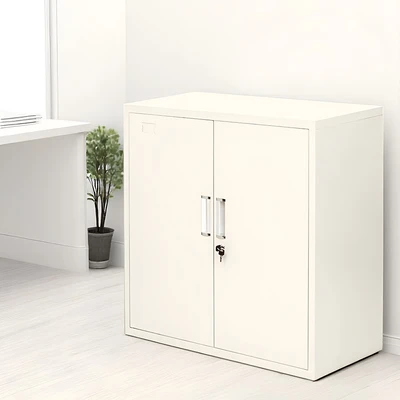 Gambar Krisbow Winnie Kabinet Kantor Metal 2 Pintu 113 cm - Krem Beige