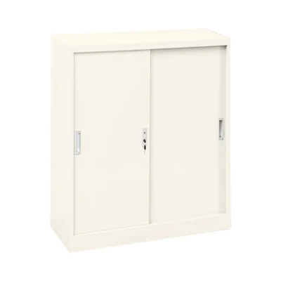 Gambar Krisbow Winnie Kabinet Kantor Metal 2 Pintu Geser 113 cm - Krem Beige