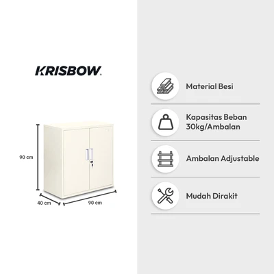 Gambar Krisbow Winnie Kabinet Kantor Metal 2 Pintu - Putih