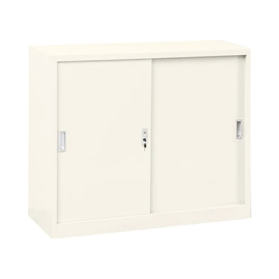 Gambar Krisbow Winnie Kabinet Kantor Metal 2 Pintu Geser 90 cm - Krem Beige