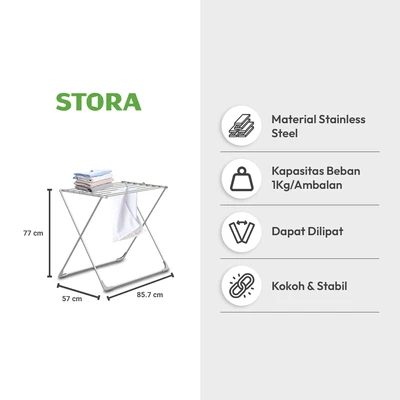 Gambar Stora Jemuran Handuk Lipat - Silver