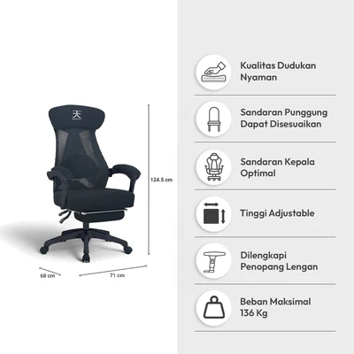Gambar Informa Uranus Kursi Gaming - Hitam