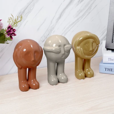 Gambar Informa Patung Miniatur Dekorasi Face Set 3 pcs - Mix