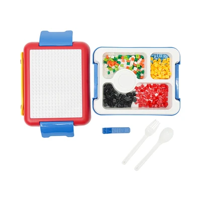 Gambar Kiddy Star Kotak Makanan Anak & Bricks Plastik 3 Sekat 800 Ml - Mix