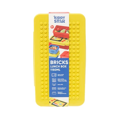 Gambar Kiddy Star Set Kotak Makanan Anak & Bricks Plastik 1.15 Ltr - Mix