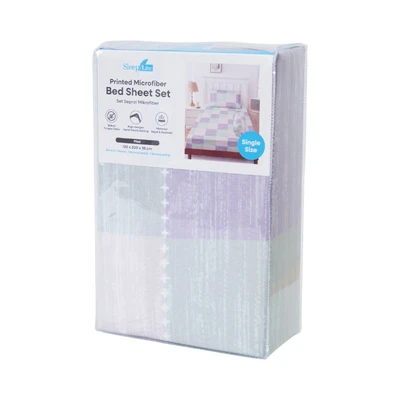 Gambar Sleeplite 120x200 cm Set 3 Pcs Seprai Microfiber Single Abstrak Moe