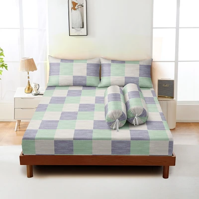 Gambar Sleeplite 160x200 cm Set 5 Pcs Seprai Microfiber Queen Abstrak Moe
