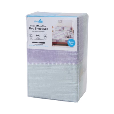 Gambar Sleeplite 160x200 cm Set 5 Pcs Seprai Microfiber Queen Abstrak Moe