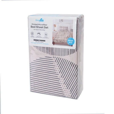 Gambar Sleeplite 120x200 cm Set 3 Pcs Seprai Microfiber Single Abstrak Noe