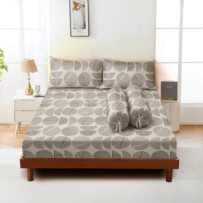 Gambar Sleeplite 180x200 cm Set 5 Pcs Seprai Microfiber King Abstrak Noe