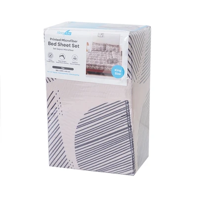 Gambar Sleeplite 180x200 cm Set 5 Pcs Seprai Microfiber King Abstrak Noe