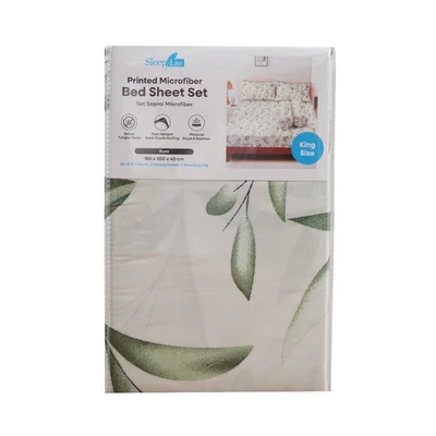 Gambar Sleeplite 180x200 cm Set 5 Pcs Seprai Microfiber King Flower Rue