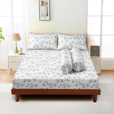 Gambar Sleeplite 180x200 cm Set 5 Pcs Seprai Microfiber King Flower Sue