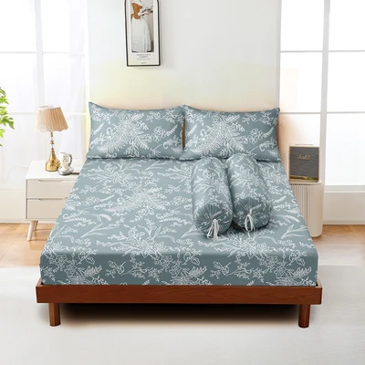 Gambar Sleeplite 160x200 cm Set 5 Pcs Seprai Microfiber Queen Flower May