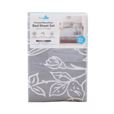 Gambar Sleeplite 180x200 cm Set 5 Pcs Seprai Microfiber King Flower May